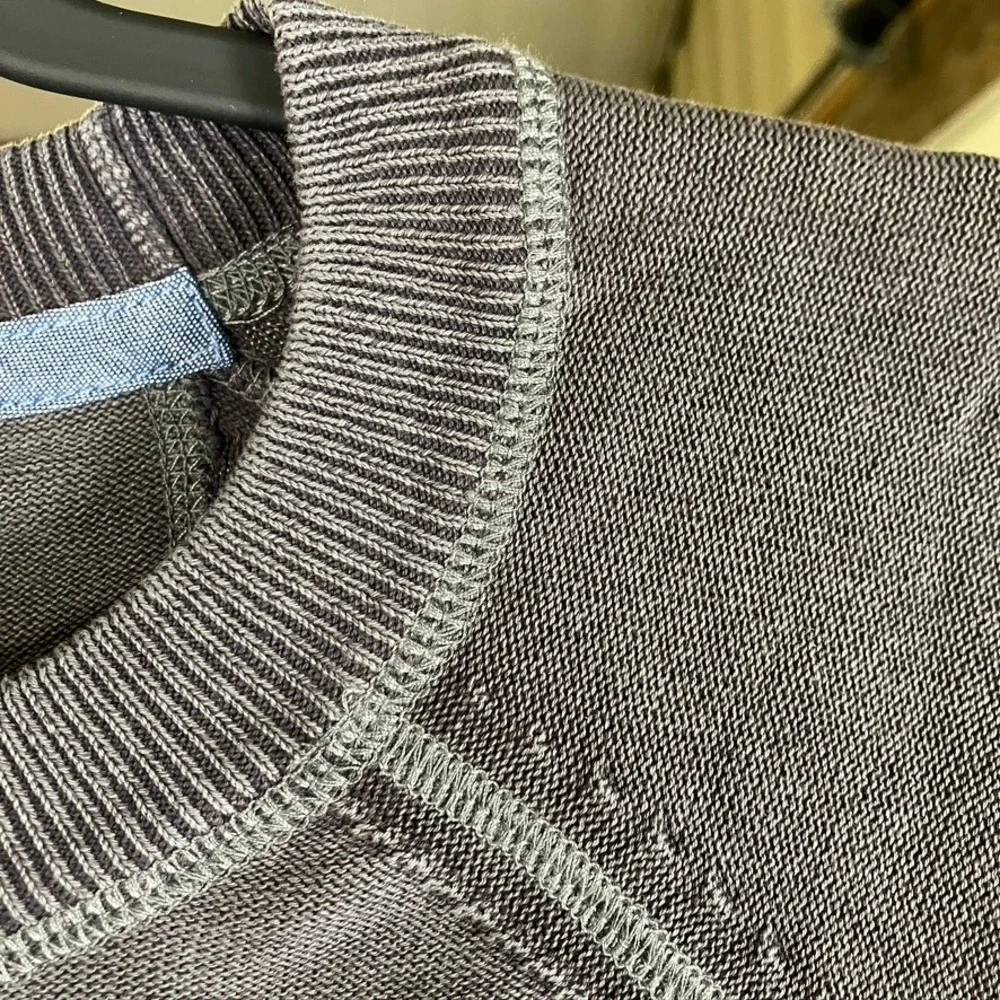 Bob Timberlake Mens Gray Knit Long Sleeve‎ Crewneck Sweater Size S Cotton